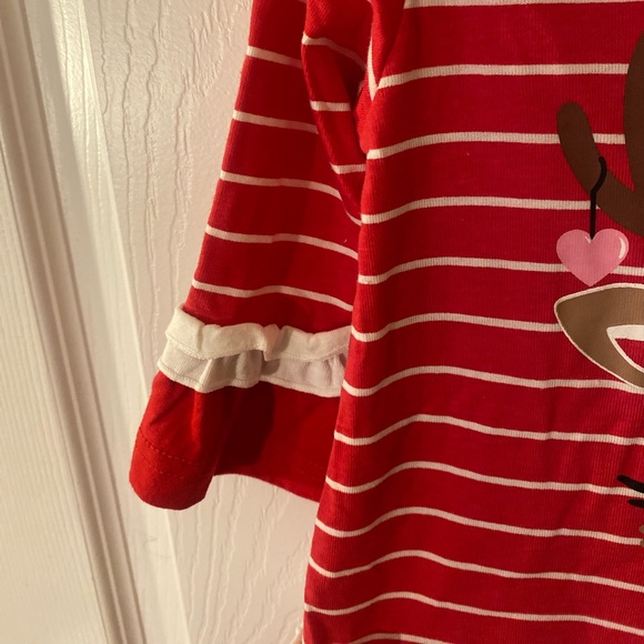 Girls Christmas Dress, Reindeer Christmas Dress, 3T Reindeer & Hearts Dress - Picture 6 of 10